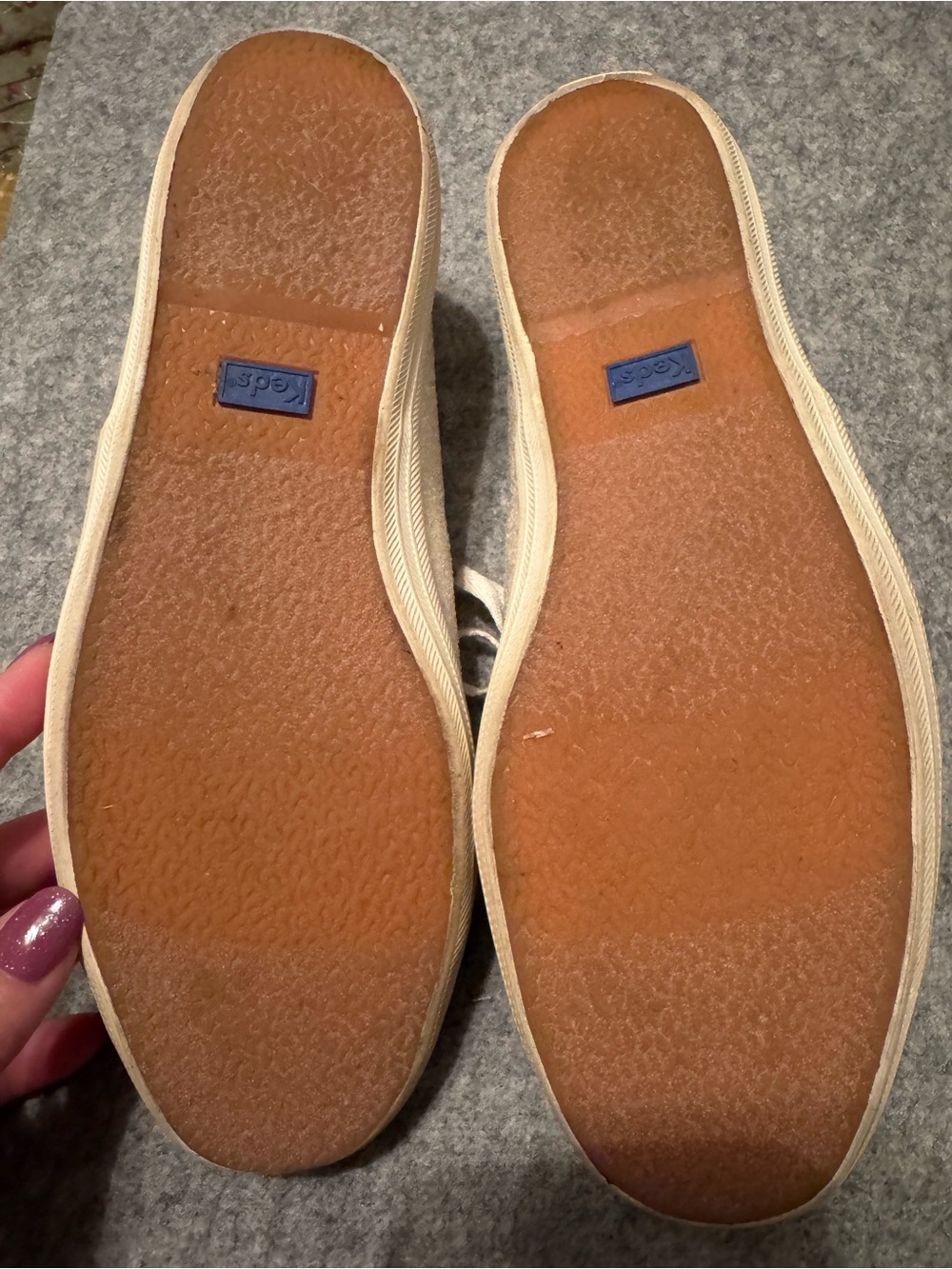 Keds Women's Glitter Lace-Up Sneakers in Light Beige - Picture 3 of 4